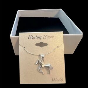 STERLINGG SILVER HORSE NECKLACE DELICATE NWT